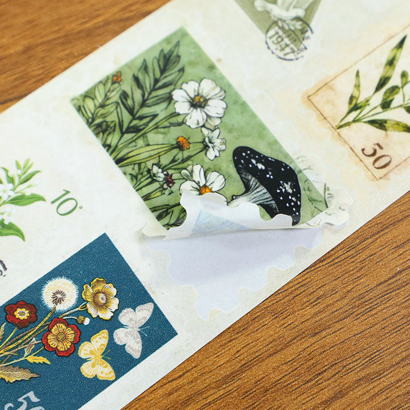 Vintage floral stamp album Die Cutting Washi Tape featuring floral, and vintage designs for journaling, scrapbooking and collage