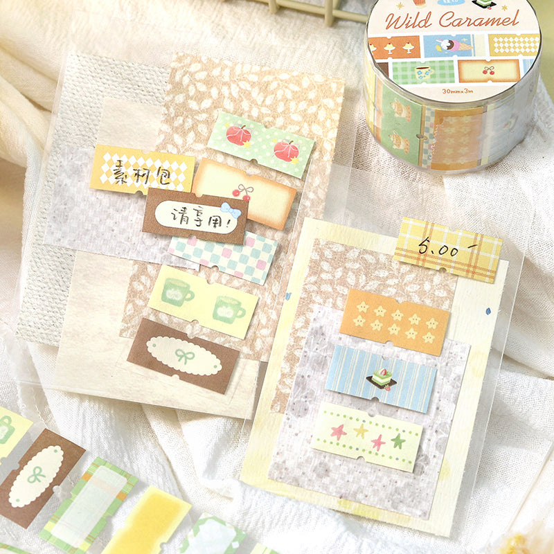 Afternoon Tea Melody Series Die Cutting Writing Paper Tape featuring tea designs for journaling, scrapbooking and collage