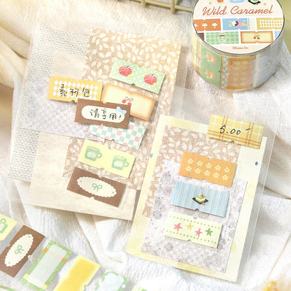 Afternoon Tea Melody Series Die Cutting Writing Paper Tape featuring tea designs for journaling, scrapbooking and collage