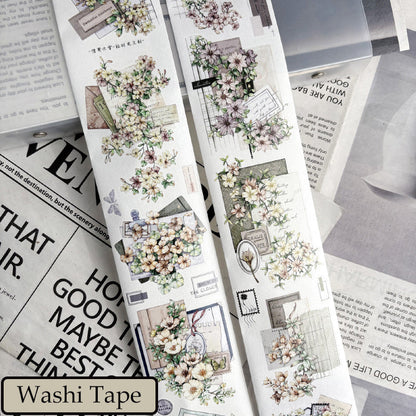 6cm*100cm Snowflakes Letter Die Cutting Washi/PET Tape