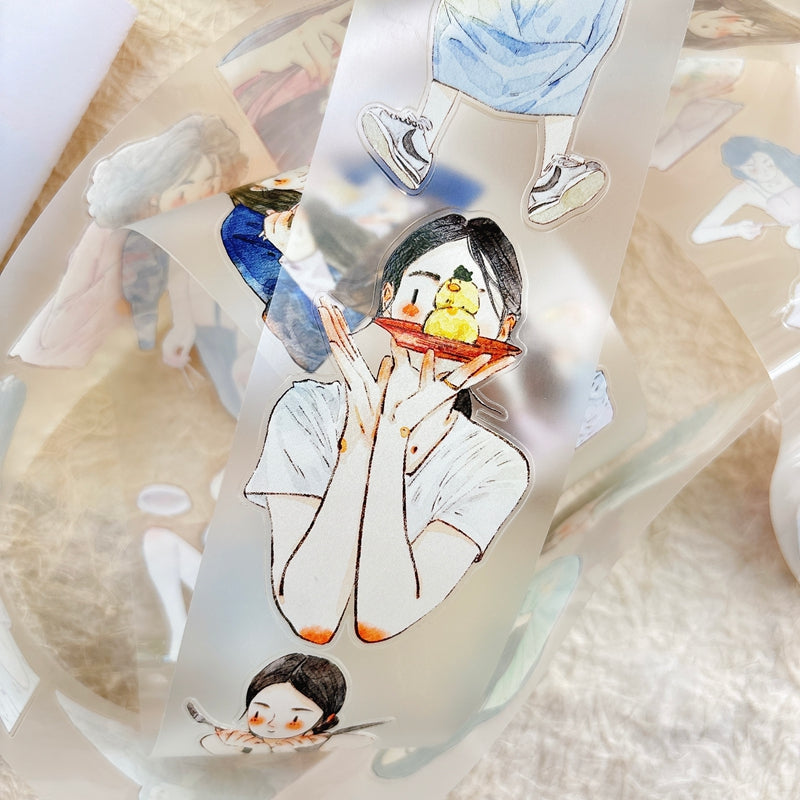 5.5cm*333cm Having a meal Die Cutting Washi/PET/Fog PET Tape for journaling, scrapbooking and collage