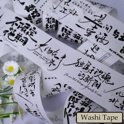 5cm*100cm Chinese text record Die Cutting Washi/PET Tape