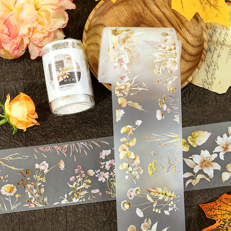 Autumn Blossom Dream Fog PET Tape featuring dream, and autumn designs for journaling, scrapbooking and collage