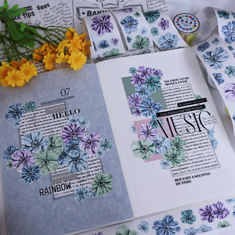 Flower bloom Die-Cutting Washi Tape - Sample 200cm