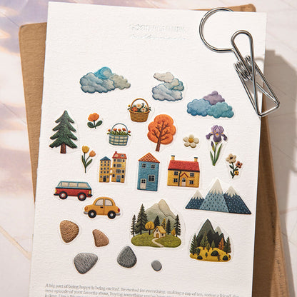 Journey of the Wind Series Die Cutting PET Tape featuring wind designs for journaling, scrapbooking and collage