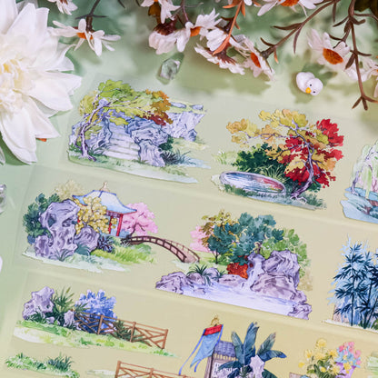 6cm*100cm Flowers Trees Abound PET Tape featuring flower, and tree designs for journaling, scrapbooking and collage