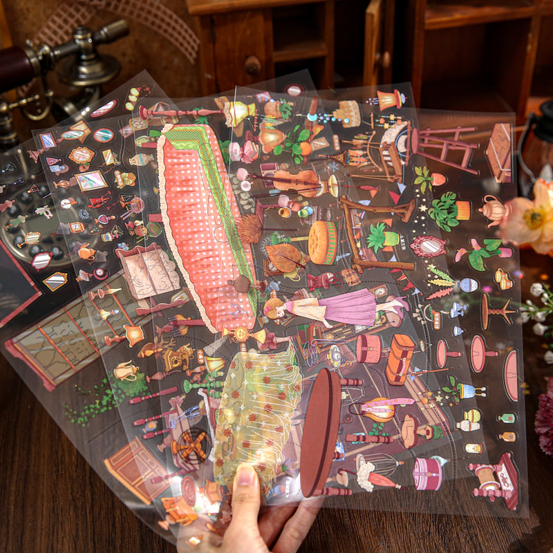 Murmur Of Old Treasures Series 3D Sticker featuring old designs for journaling, scrapbooking and collage