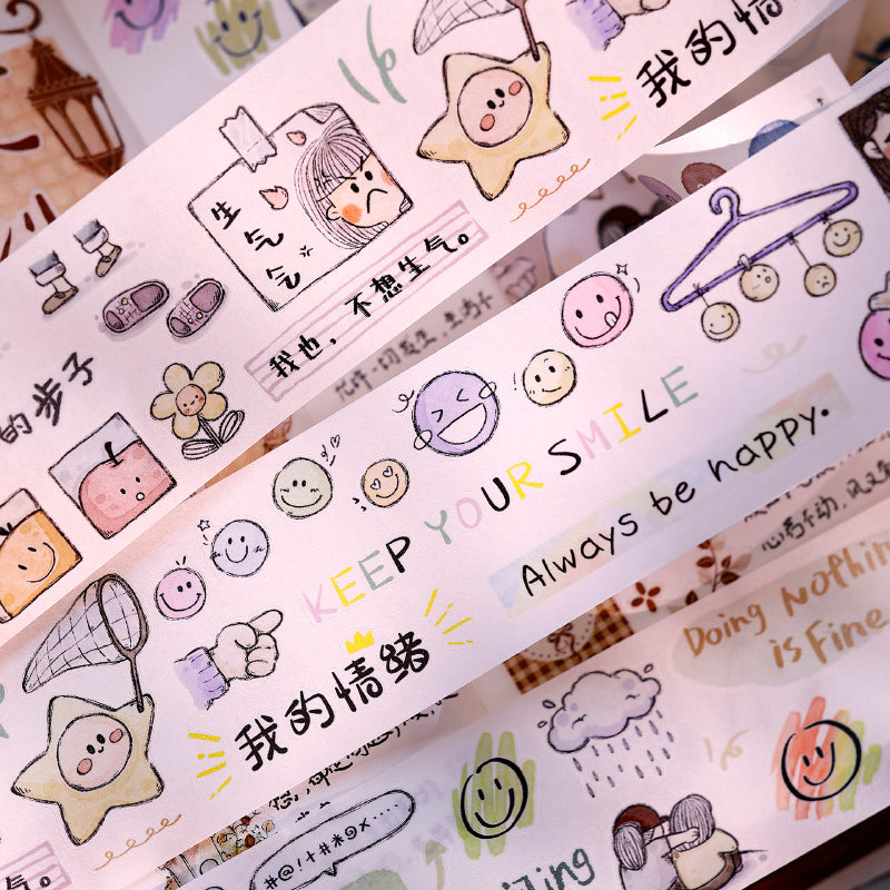 5cm*100cm Minor Emotions Die Cutting Washi/Fog PET Tape