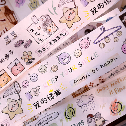 5cm*100cm Minor Emotions Die Cutting Washi/Fog PET Tape