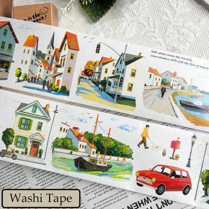 7cm*100cm River Bend Scenery Die Cutting Washi/PET Tape
