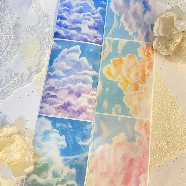 10cm*143cm Dreams accumulate in the clouds Washi Tape featuring dream, and cloud designs for journaling, scrapbooking and collage