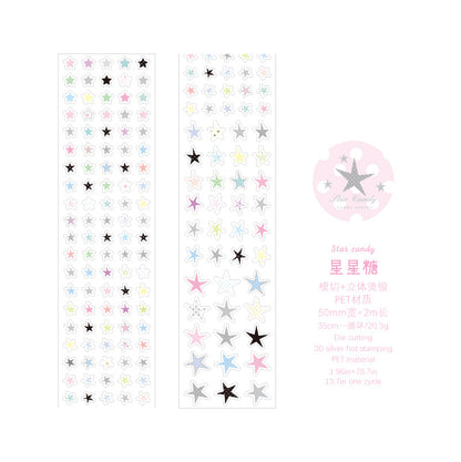 Muanuan Diary Series Die Cutting Silver Stamping PET Tape