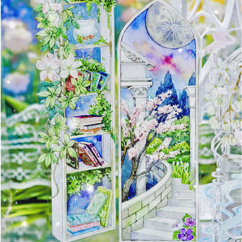 7.5cm*125cm Seine River Scenery Shell Light PET Tape featuring light designs for journaling, scrapbooking and collage