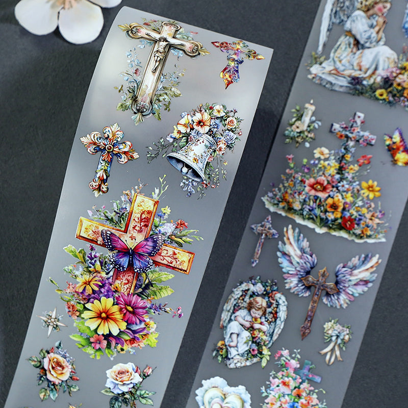 Light Of Faith Fog PET Tape featuring light designs for journaling, scrapbooking and collage