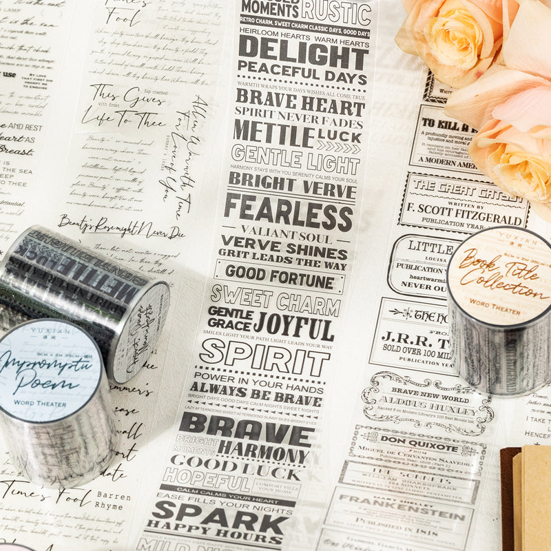 Textual Theatre Series PET Tape for journaling, scrapbooking and collage