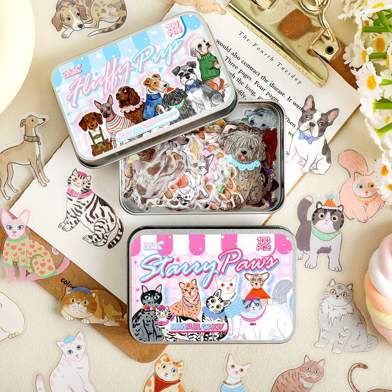 Cat Planet Wanderings Series Sticker featuring cat designs for journaling, scrapbooking and collage