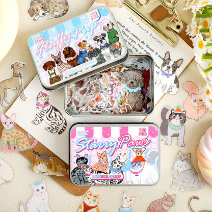 Cat Planet Wanderings Series Sticker featuring cat designs for journaling, scrapbooking and collage