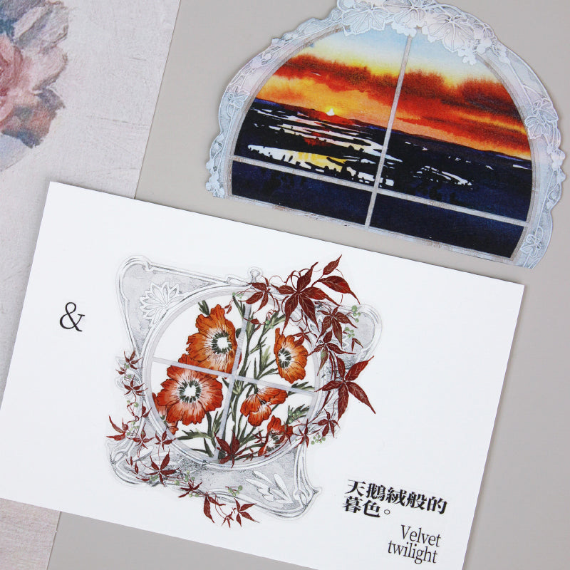 8cm*133cm Outside Window PET Tape featuring wind designs for journaling, scrapbooking and collage