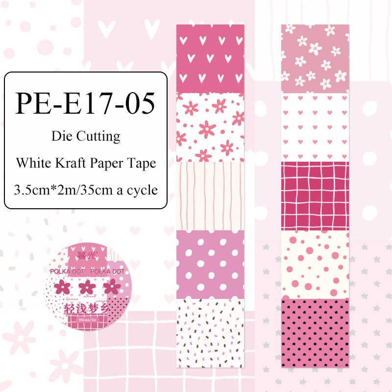 Dot Pattern Battle Series Die Cutting White Kraft Paper Tape