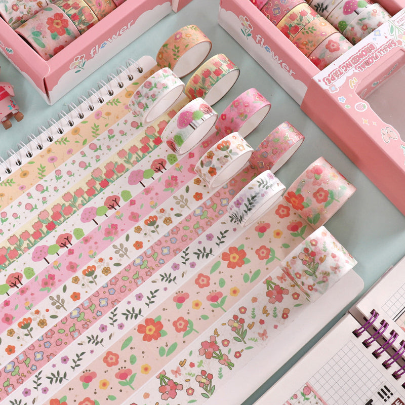 Spring Day Letter Washi Tape Set featuring spring, and letter designs for journaling, scrapbooking and collage