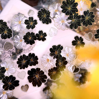 5cm*100cm Inkstone Edge Snow Die Cutting Gold Stamping/Shell Light PET Tape