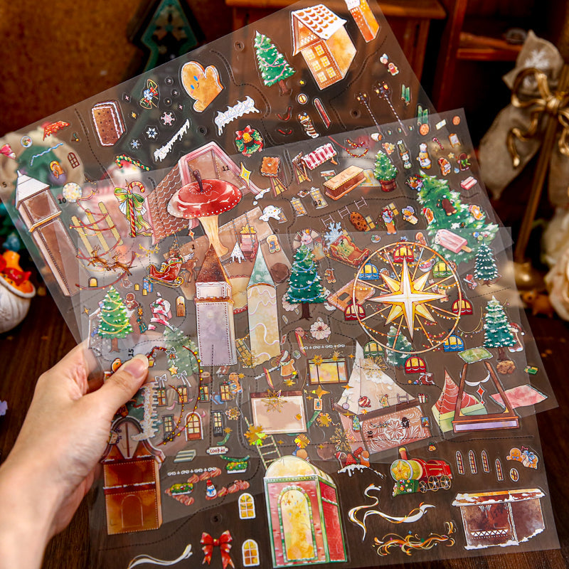 Christmas Gingerbread Town Series 3D Sticker for journaling, scrapbooking and collage