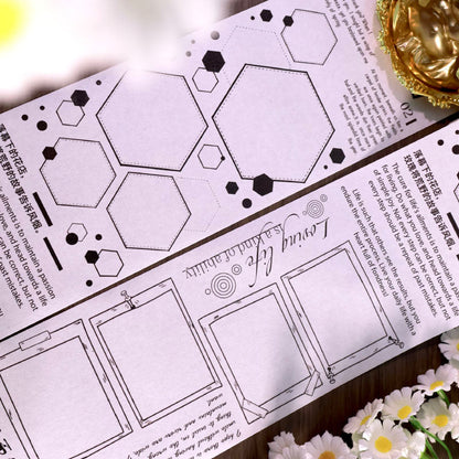 10cm*250cm Frame Shadow Notes Die Cutting Washi/PET Tape