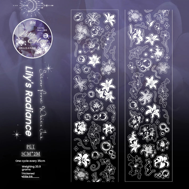 Silver Frost Black Ink Series Die Cutting PET Tape