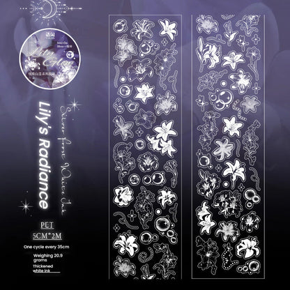 Silver Frost Black Ink Series Die Cutting PET Tape