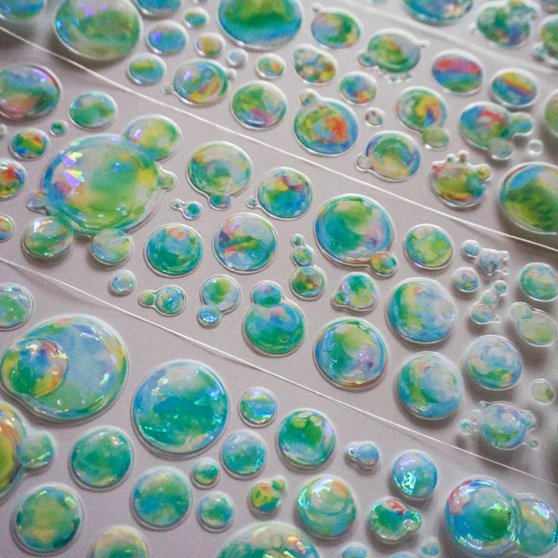 Whole Roll 6cm*5m Colorful Bubbles Die Cutting Shell Light PET Tape