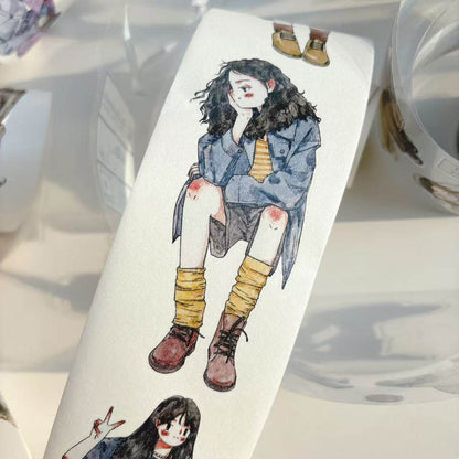 5.5cm*333cm Slow paced narrative Die Cutting Washi/PET/Fog PET Tape for journaling, scrapbooking and collage