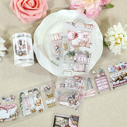 Warm Home Die Cutting Fog PET Tape featuring home designs for journaling, scrapbooking and collage