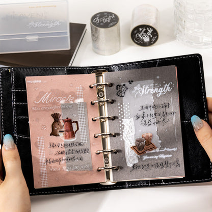 Illuminating Star Words Series Die Cutting PET Tape featuring star designs for journaling, scrapbooking and collage