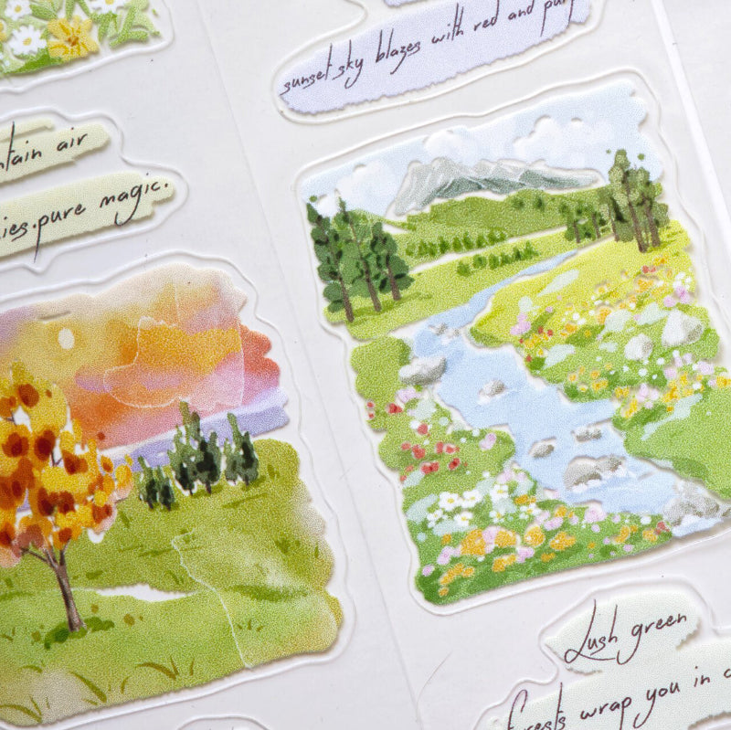4cm*100cm Flower Ravine Cottage Die Cutting Washi/PET Tape featuring cottage, and flower designs for journaling, scrapbooking and collage