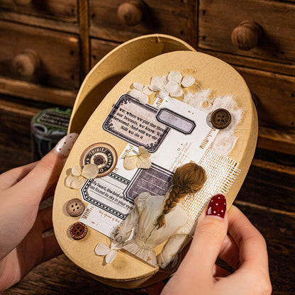 Handwritten retro label Series Die Cutting Writing Paper Tape featuring retro designs for journaling, scrapbooking and collage