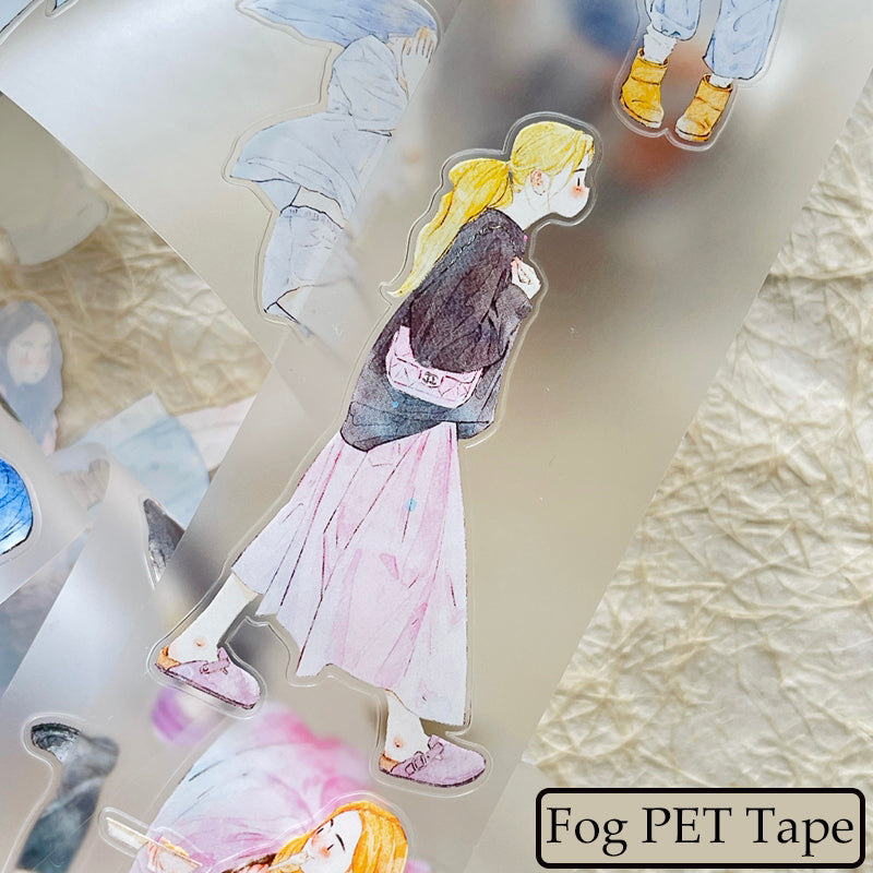 Whole Roll 5cm*10m Little happiness Die Cutting Washi/PET/Fog PET Tape