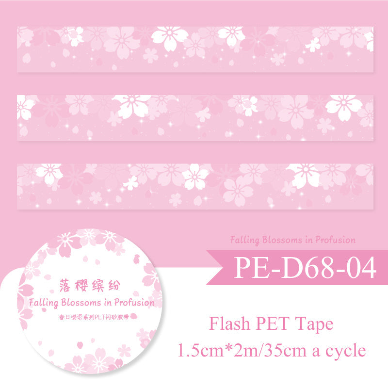 Spring Blossom Words Series Flash PET Tape