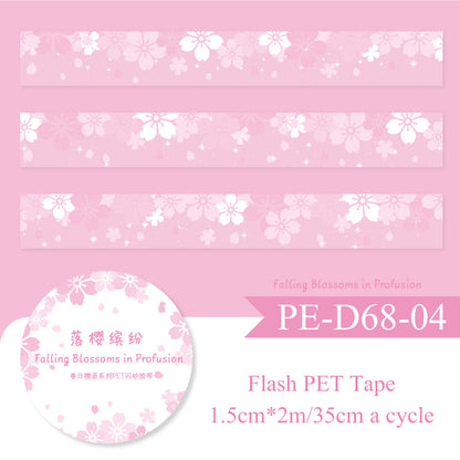 Spring Blossom Words Series Flash PET Tape
