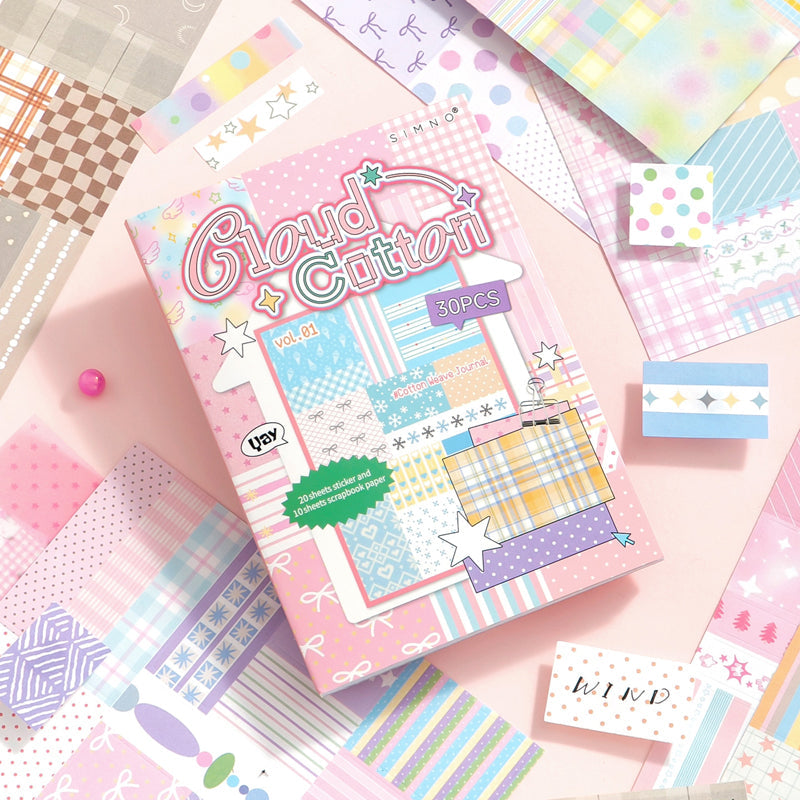 Cotton Notebook Series Sticker Book featuring book designs for journaling, scrapbooking and collage