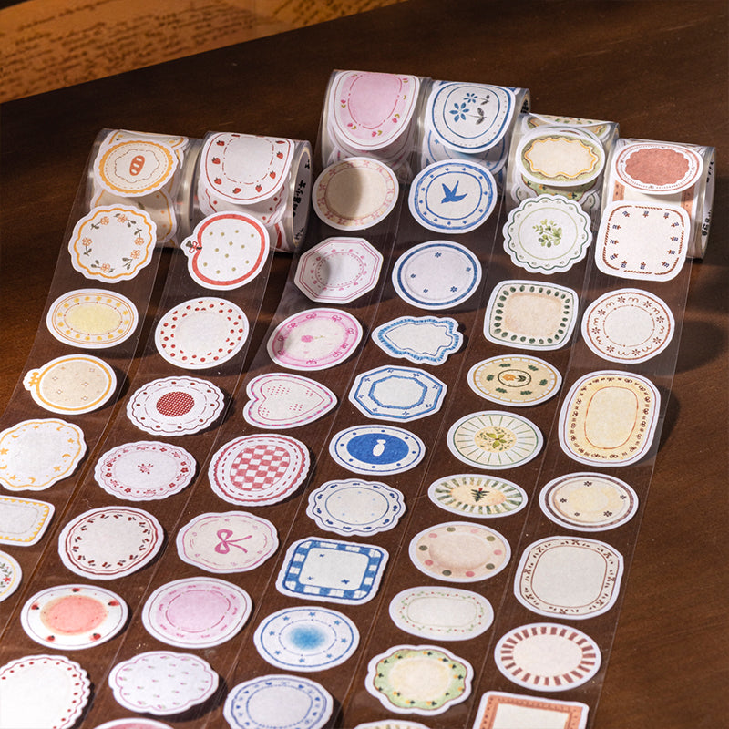 Floral Small Frame Series Die Cutting Writing Tape featuring floral designs for journaling, scrapbooking and collage