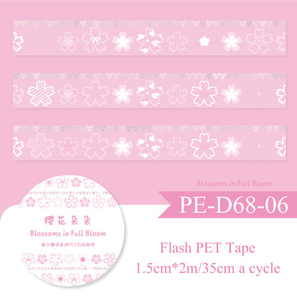 Spring Blossom Words Series Flash PET Tape