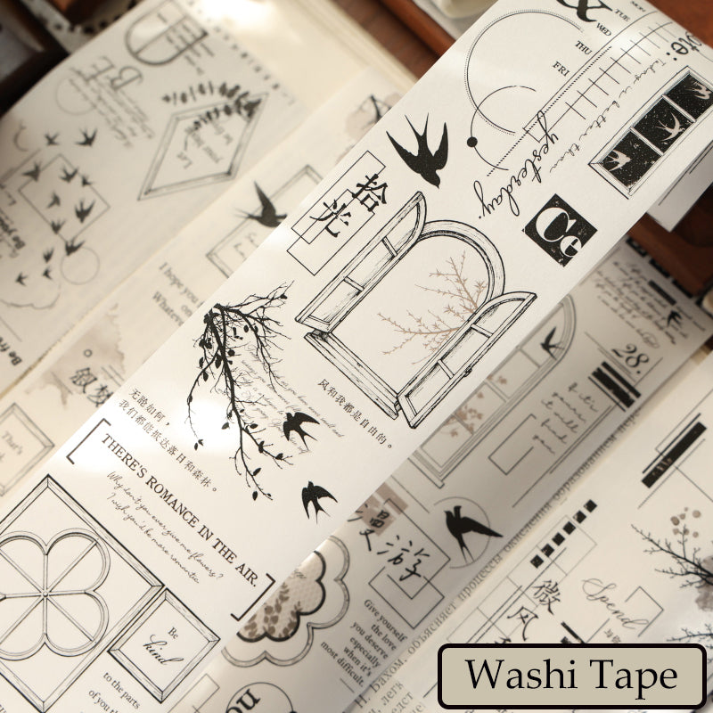 6cm*100cm Window Shadows Die Cutting Washi/PET Tape