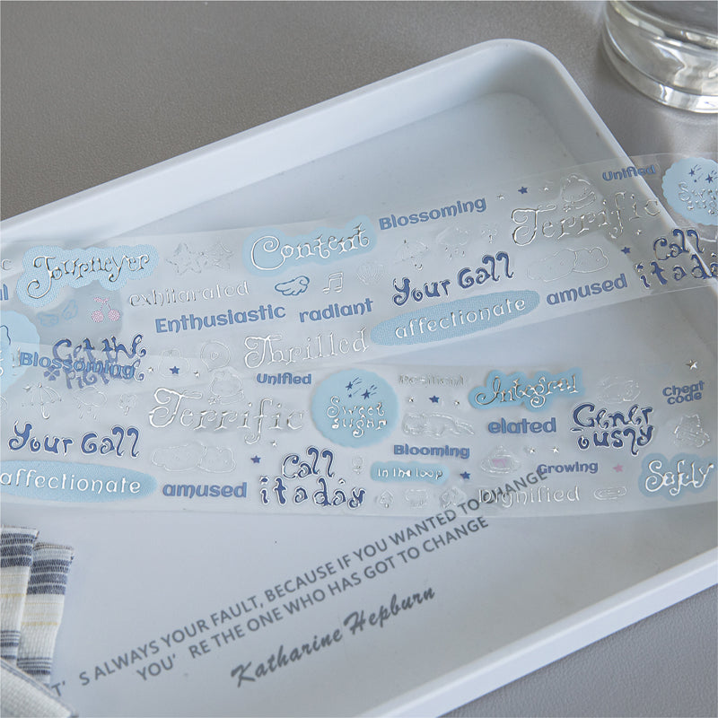 Rolling Characters Series Die Cutting Silver Stamping PET Tape