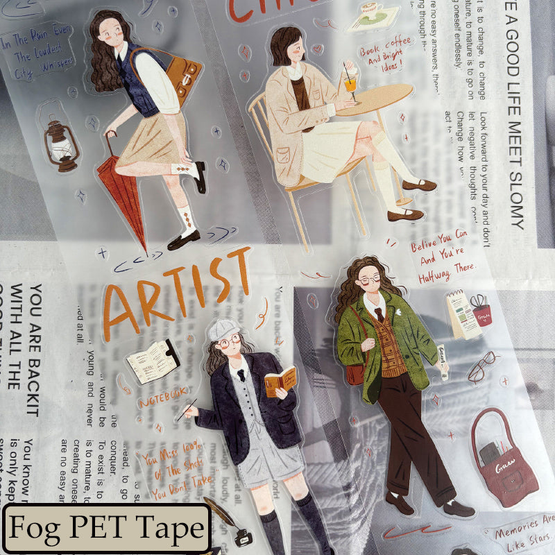 6cm*108cm Shadows Of Time Die Cutting Washi/PET/Fog PET Tape