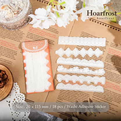 White Gardenia 3D Lace Sticker Pack