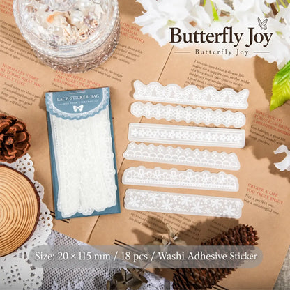 White Gardenia 3D Lace Sticker Pack