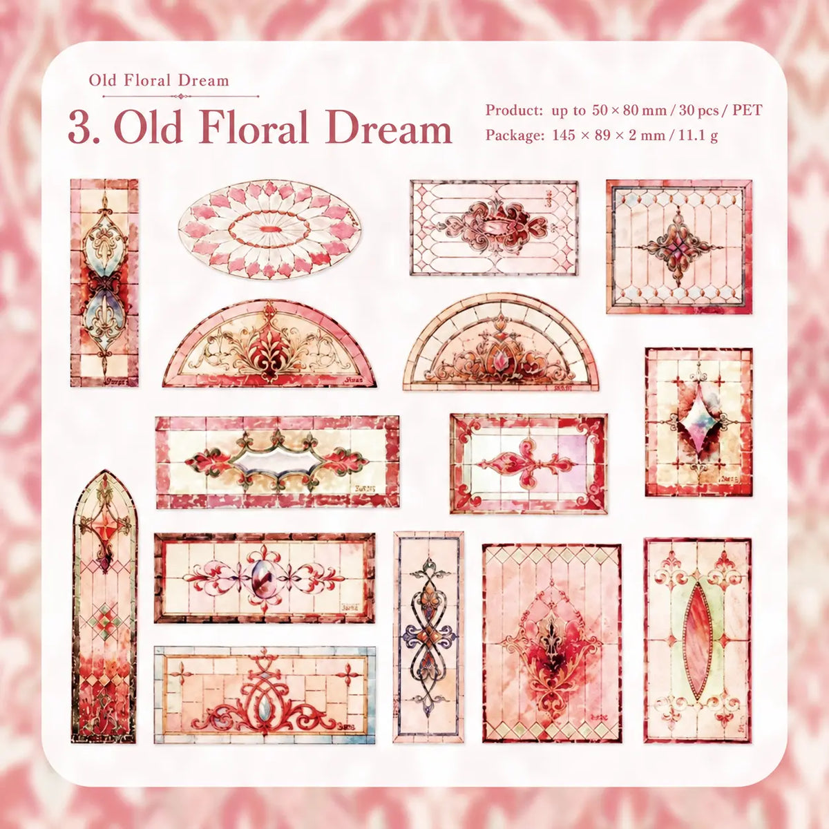 Vintage Floral Tile Sticker Pack
