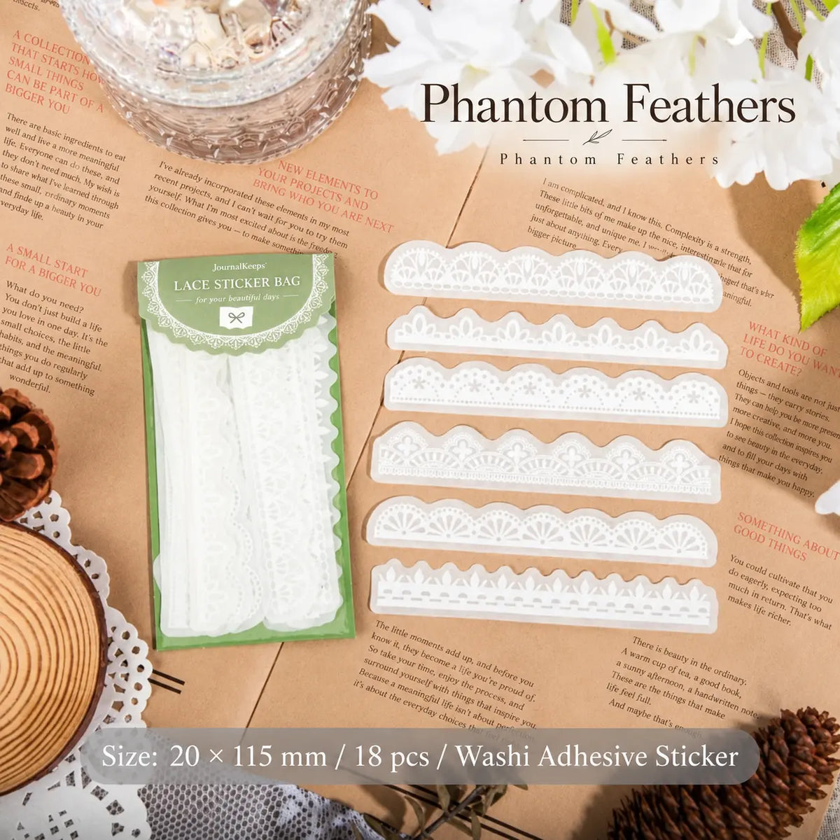 White Gardenia 3D Lace Sticker Pack