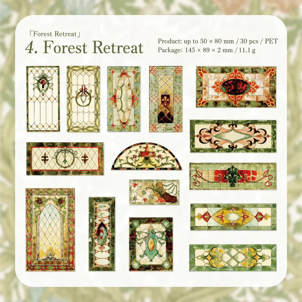 Vintage Floral Tile Sticker Pack