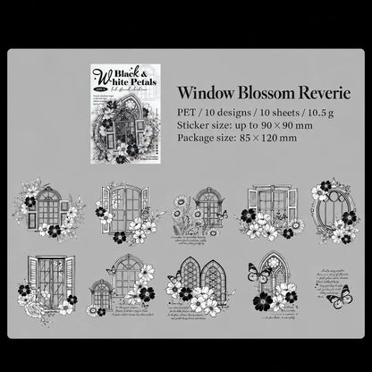 Ink-Washed Floral PET Sticker Pack